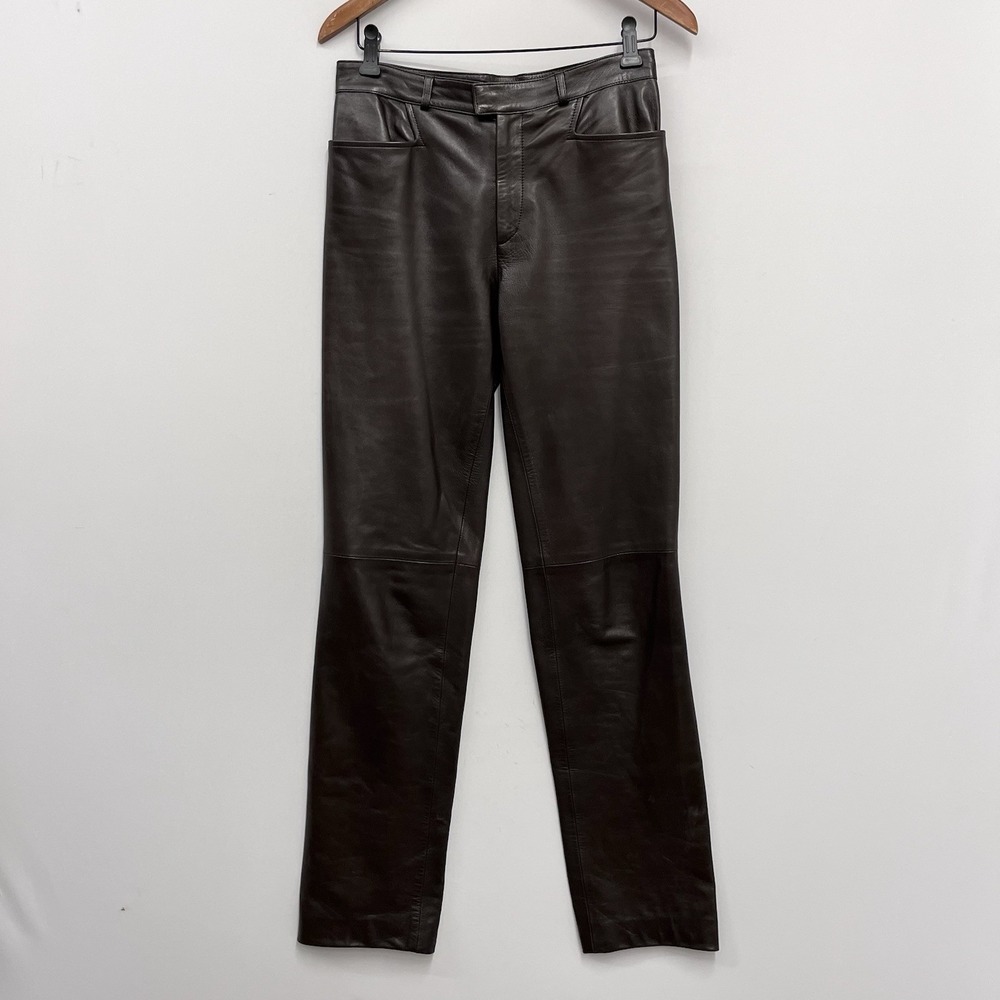 Gucci Leather Pants Dark Brown Very Soft & Excellent Size 42 6